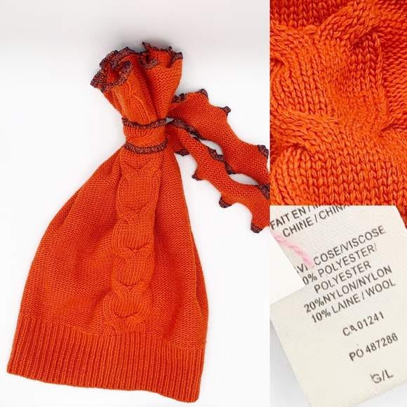 Up-Cycled Goodies Accessories - Orange Knitted Toque NTW - L/G